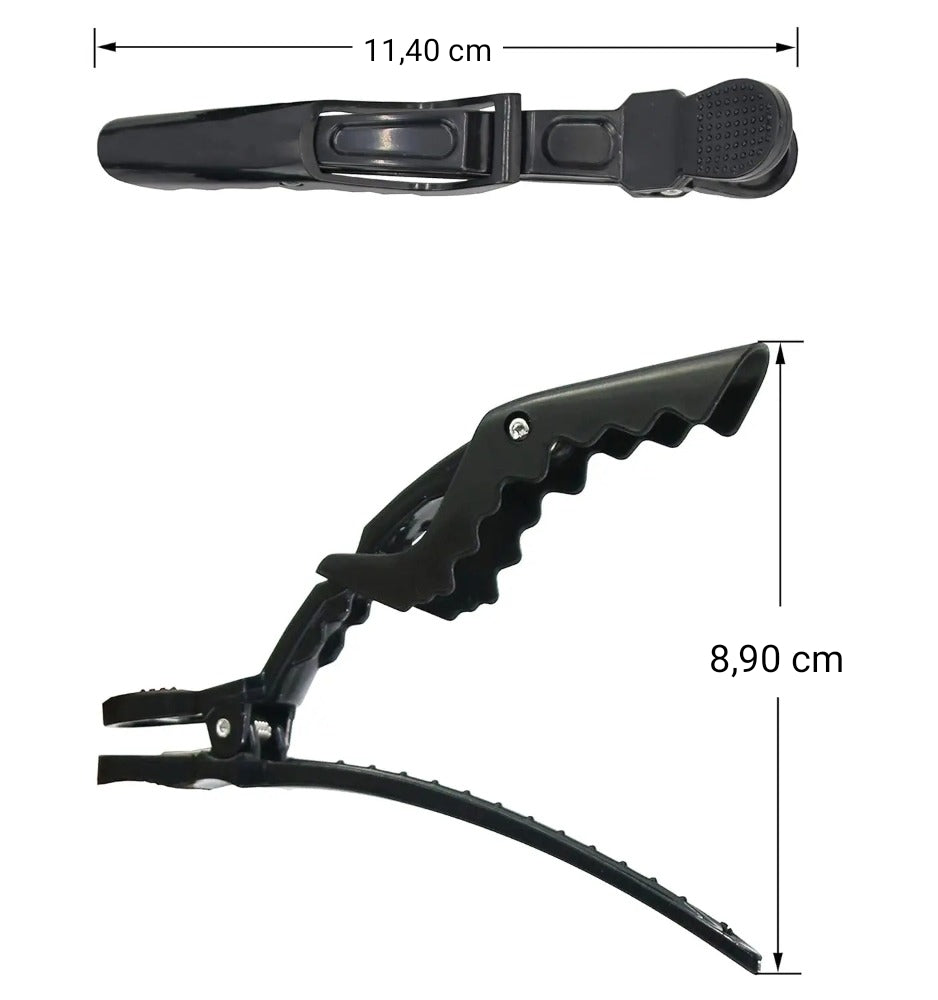 Set 5 clip professionali a coccodrillo antiscivolo
