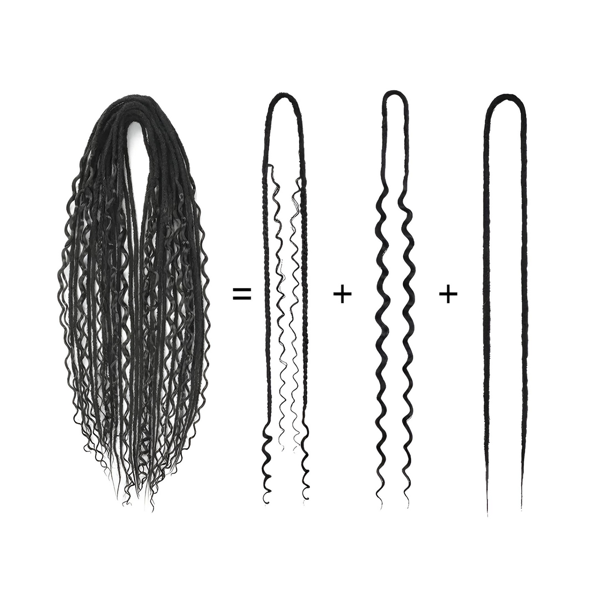 Set 15 Boho Dreadlocks Double Ended - 60 cm