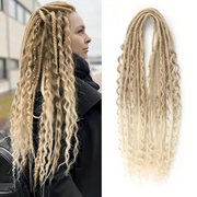 Set 15 Boho Dreadlocks Double Ended - 60 cm – #MT27/613 (ombre dark to light blonde)