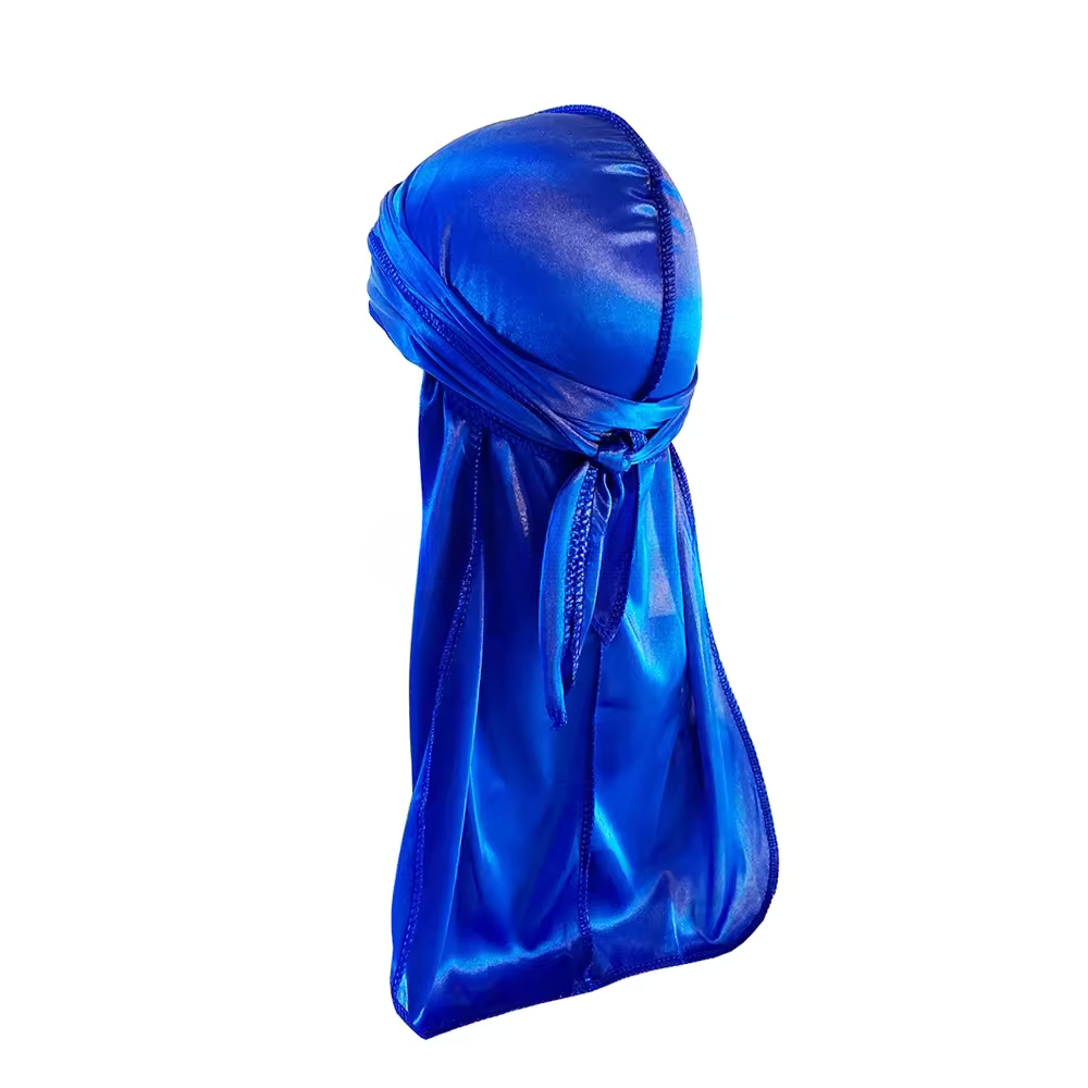 100 cm Satin Durag Unisex – Soft, Versatile, Ideal for Cornrows – Blu