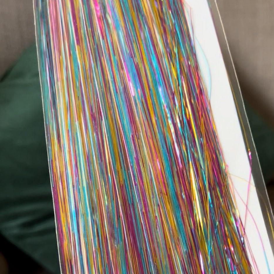 Tinsel per Capelli 120 cm – Ciocche Glitter per Braids, Boho Styles e Dreadlocks