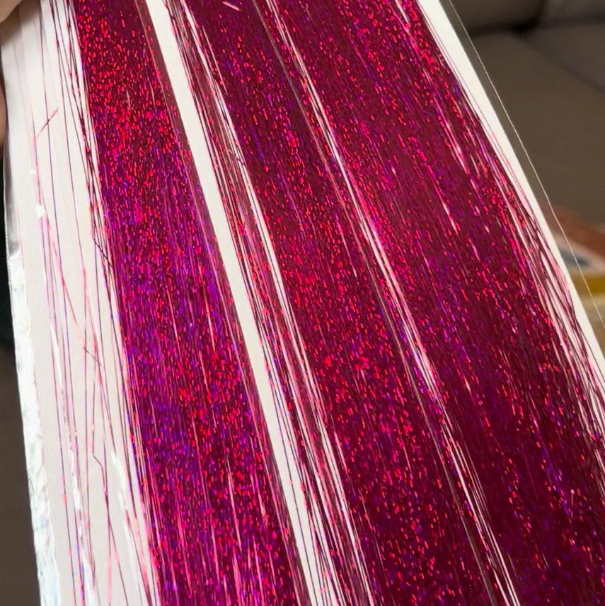 Tinsel per Capelli 120 cm – Ciocche Glitter per Braids, Boho Styles e Dreadlocks