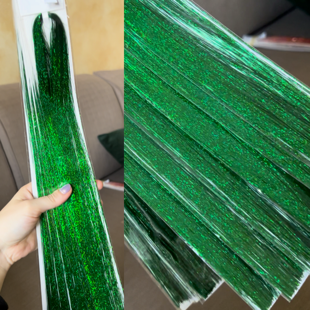 Tinsel per Capelli 120 cm – Ciocche Glitter per Braids, Boho Styles e Dreadlocks