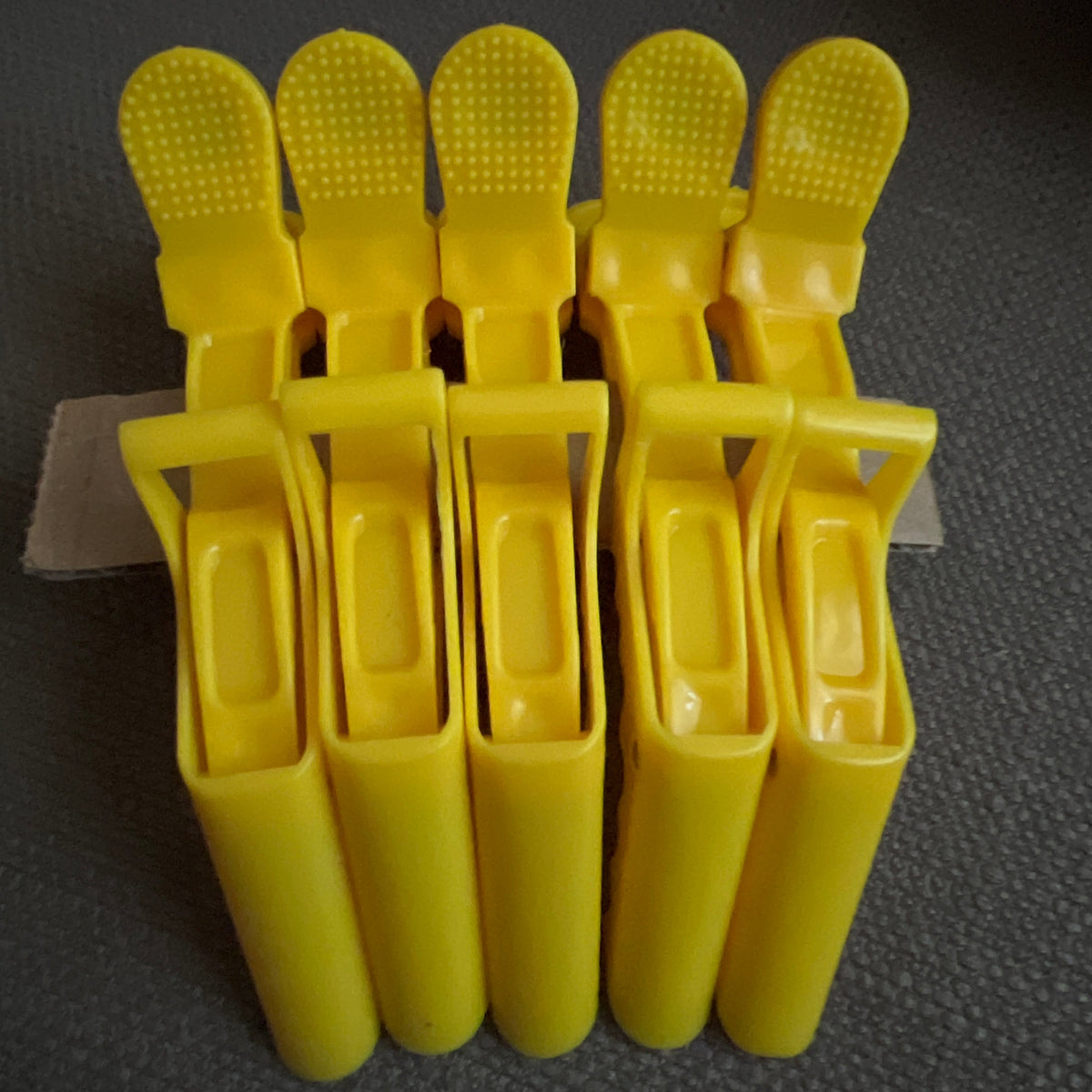 Set 5 clip professionali a coccodrillo antiscivolo – Giallo