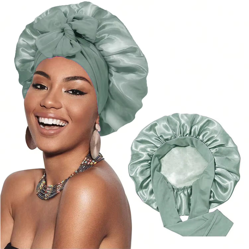 ✨ Bonnet Luxury Double Layer in Satin 🌙 Reversibile con Fascia Regolabile