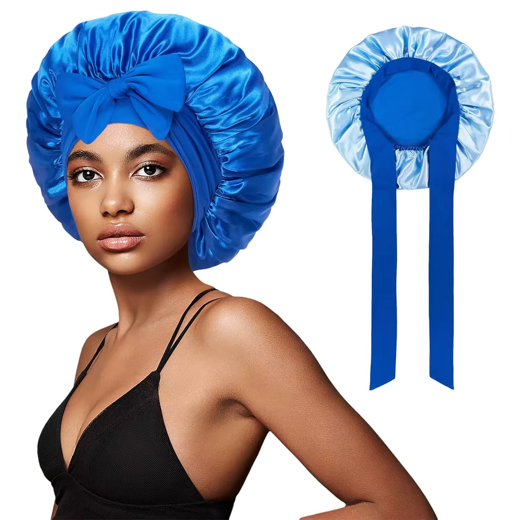 ✨ Bonnet Luxury Double Layer in Satin 🌙 Reversibile con Fascia Regolabile