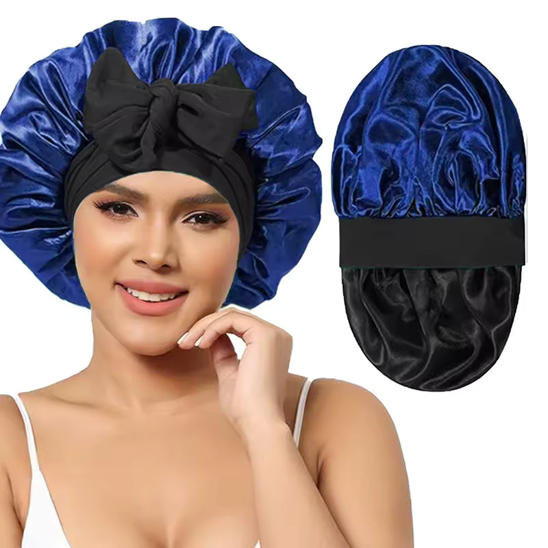 ✨ Bonnet Luxury Double Layer in Satin 🌙 Reversibile con Fascia Regolabile