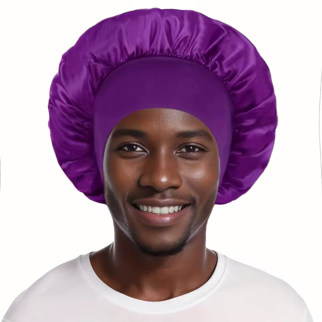 Bonnet unisex in satin con fascia elasticizzata