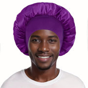 Unisex satin bonnet with elastic band – Violet
