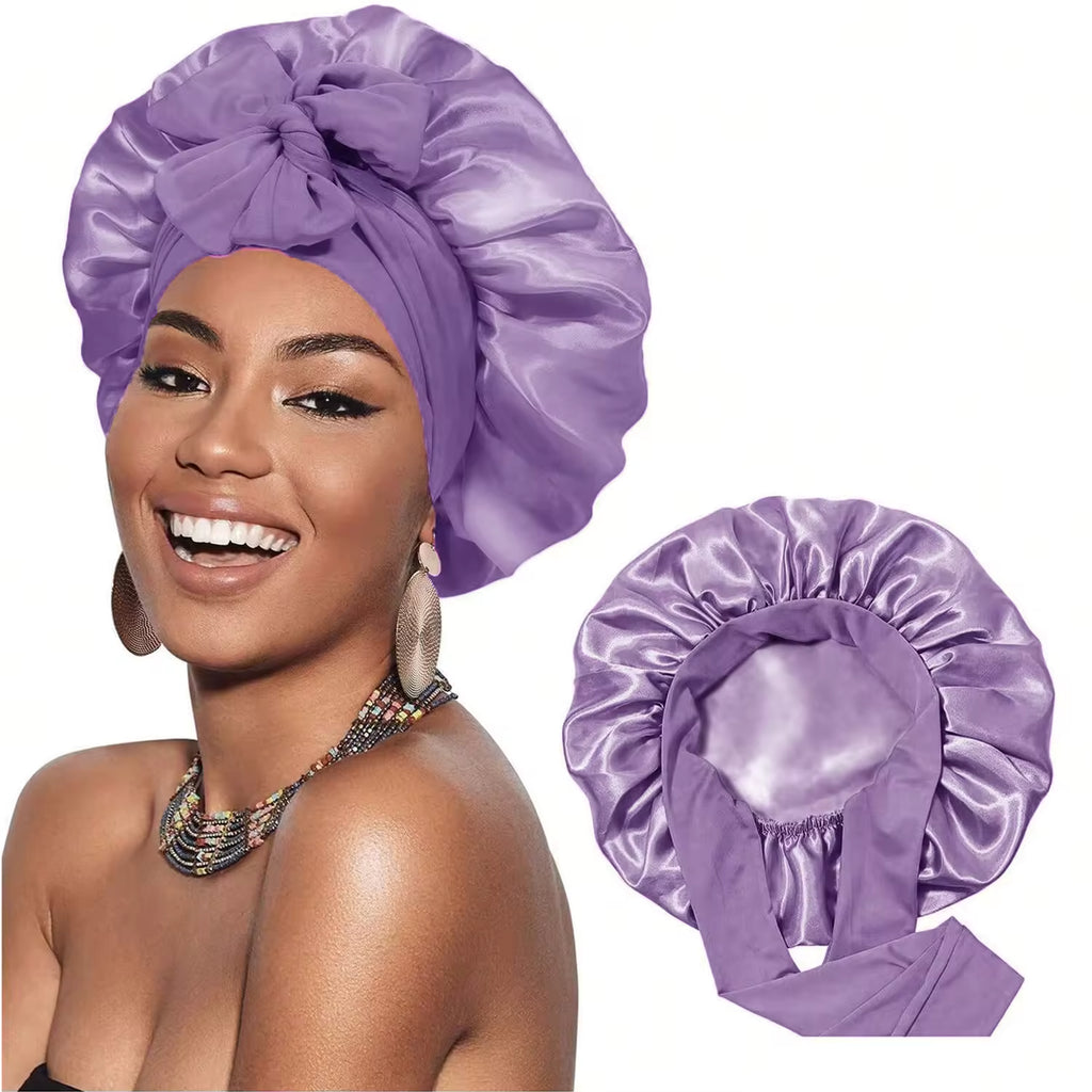 ✨ Bonnet Luxury Double Layer in Satin 🌙 Reversibile con Fascia Regolabile