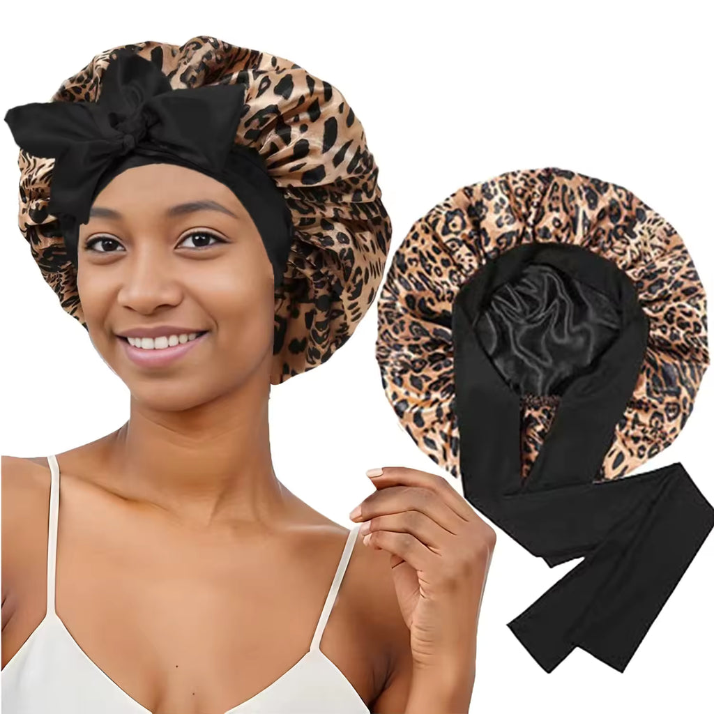 ✨ Bonnet Luxury Double Layer in Satin 🌙 Reversibile con Fascia Regolabile
