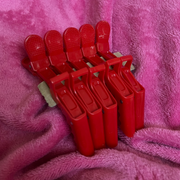 Set 5 clip professionali a coccodrillo antiscivolo – Rosso