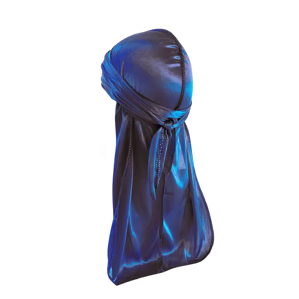 100 cm Satin Durag Unisex – Soft, Versatile, Ideal for Cornrows – Blu Notte